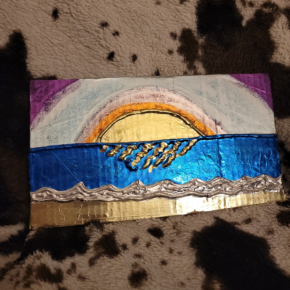 Colorful Abstract Foil Sunset Art